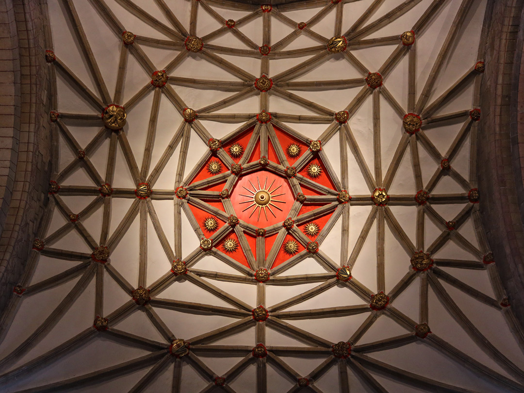Red ceiling emblem