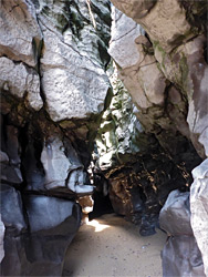 Inside a cave