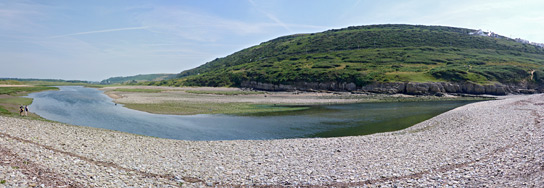 Pebble beach beside the Ogmore River