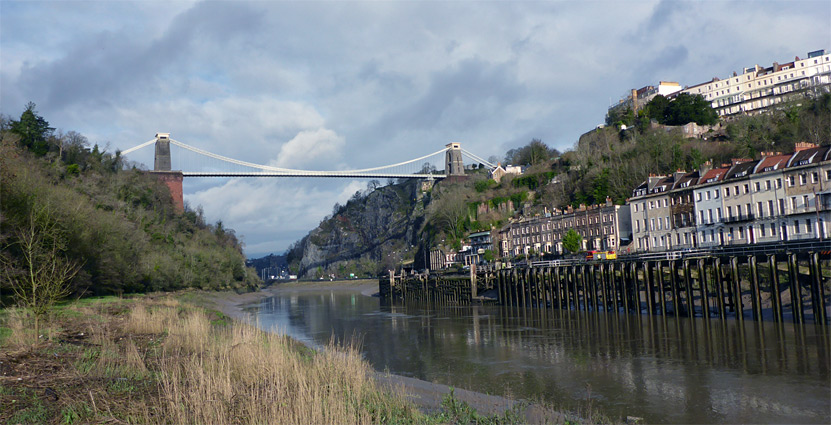 St Vincent's Terrace in Hotwells, and the Clifton Suspension Bridge