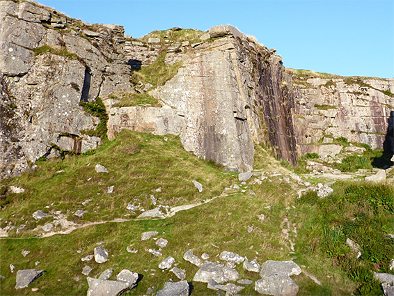 Path below granite cliffs