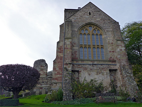 Buttresses at the east end of the church
