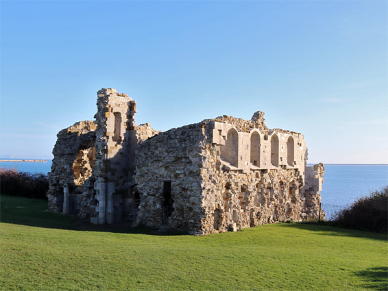 Lawn beside the western corner of the castle