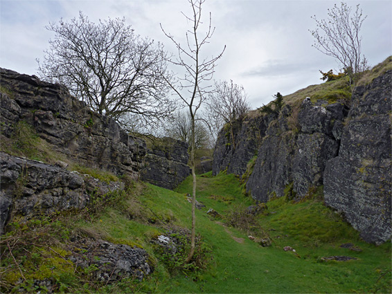 Dark grey limestone walls