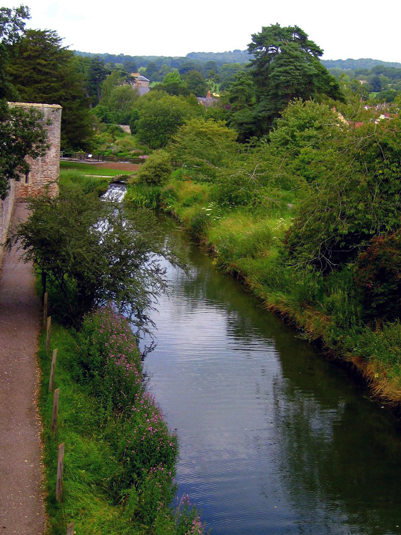 Above the east moat