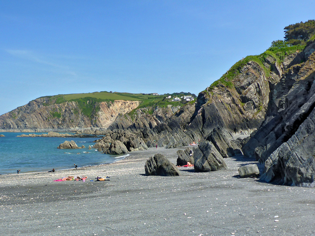 Grey sand beach