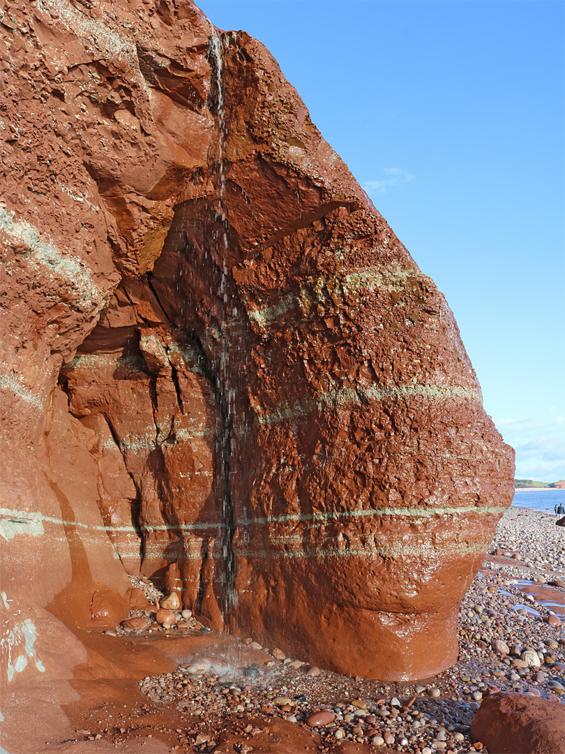 Red rock waterfall