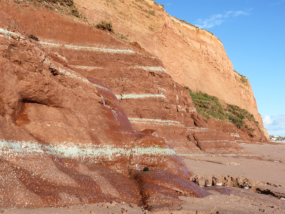 Green veins in red cliffs