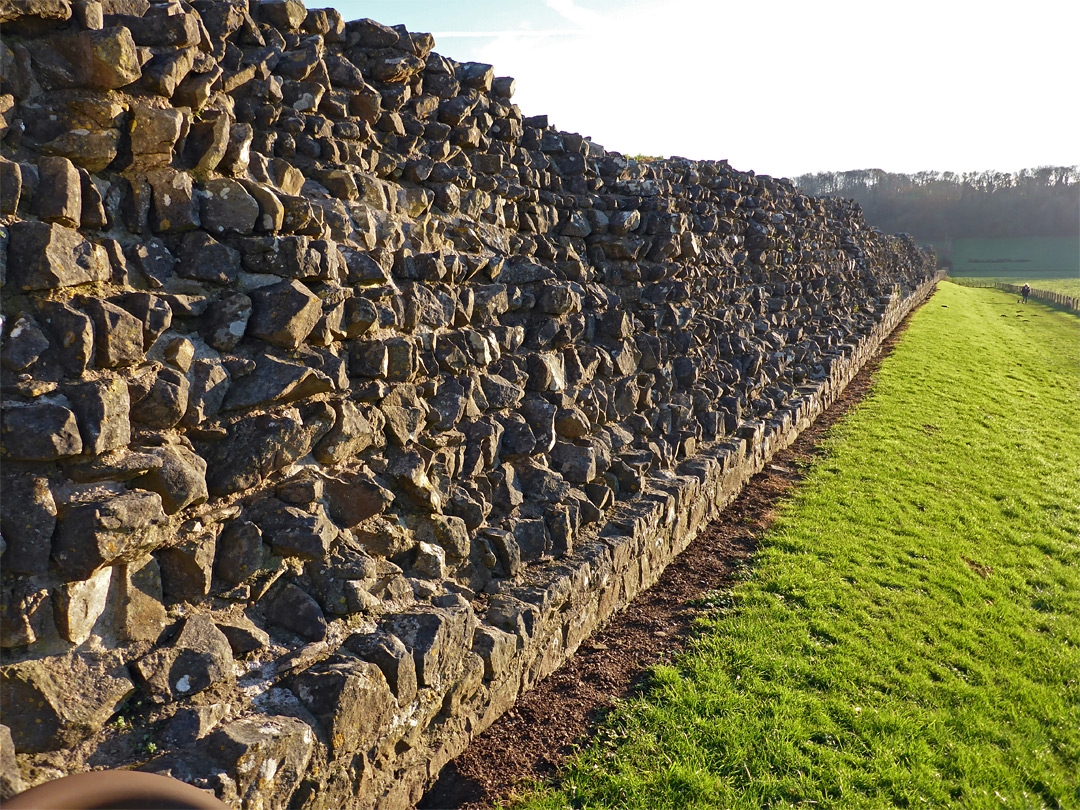 West wall, near the west gate