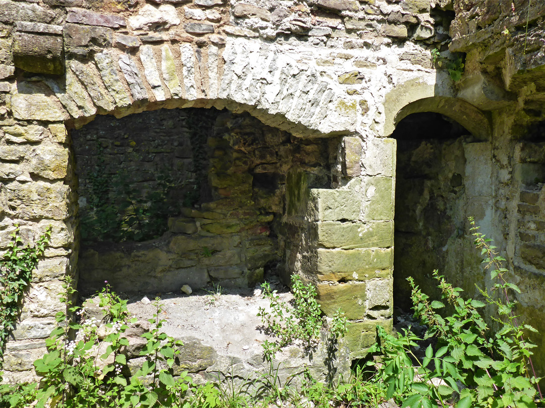 Fireplace and doorway