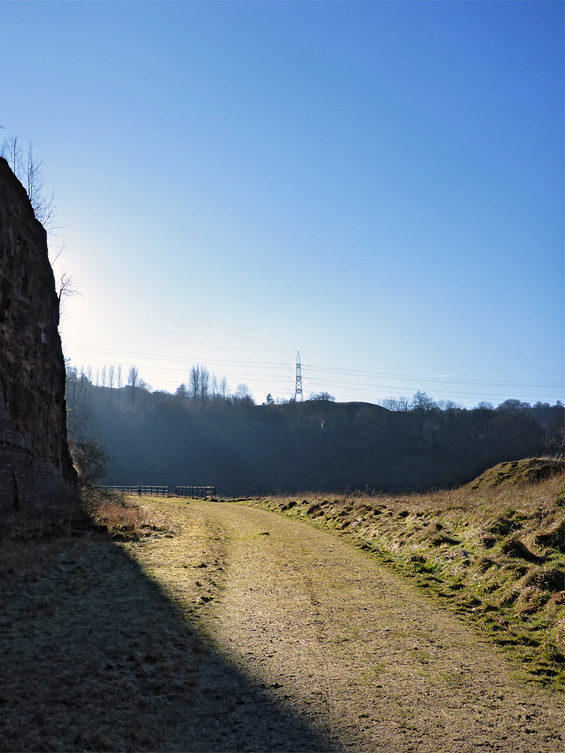 Shadows on the old railway