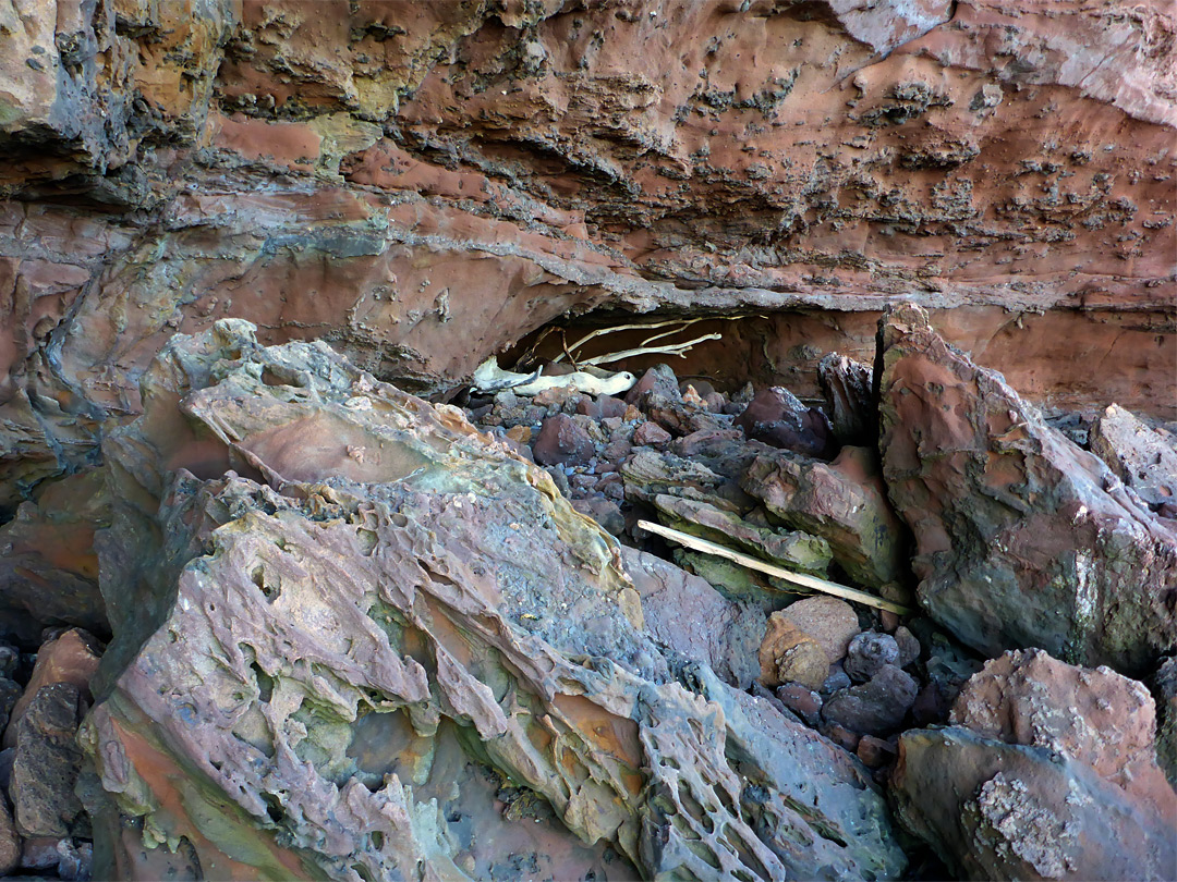 Textured sandstone boulders