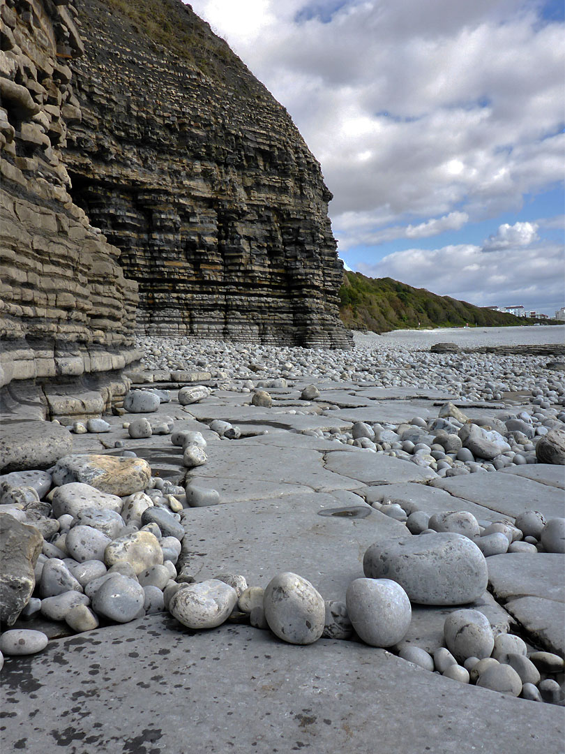 Pebbles and terrace