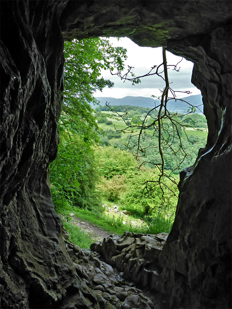 Inside a cave