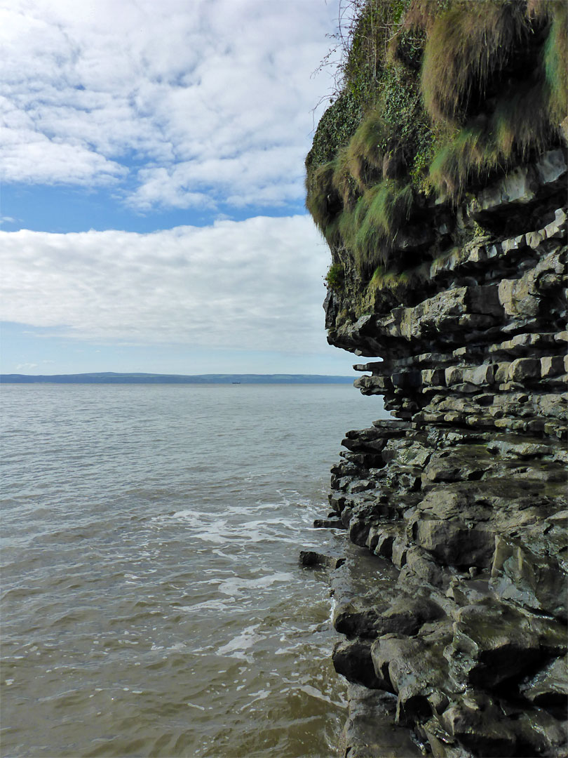 Sheer, layered cliff