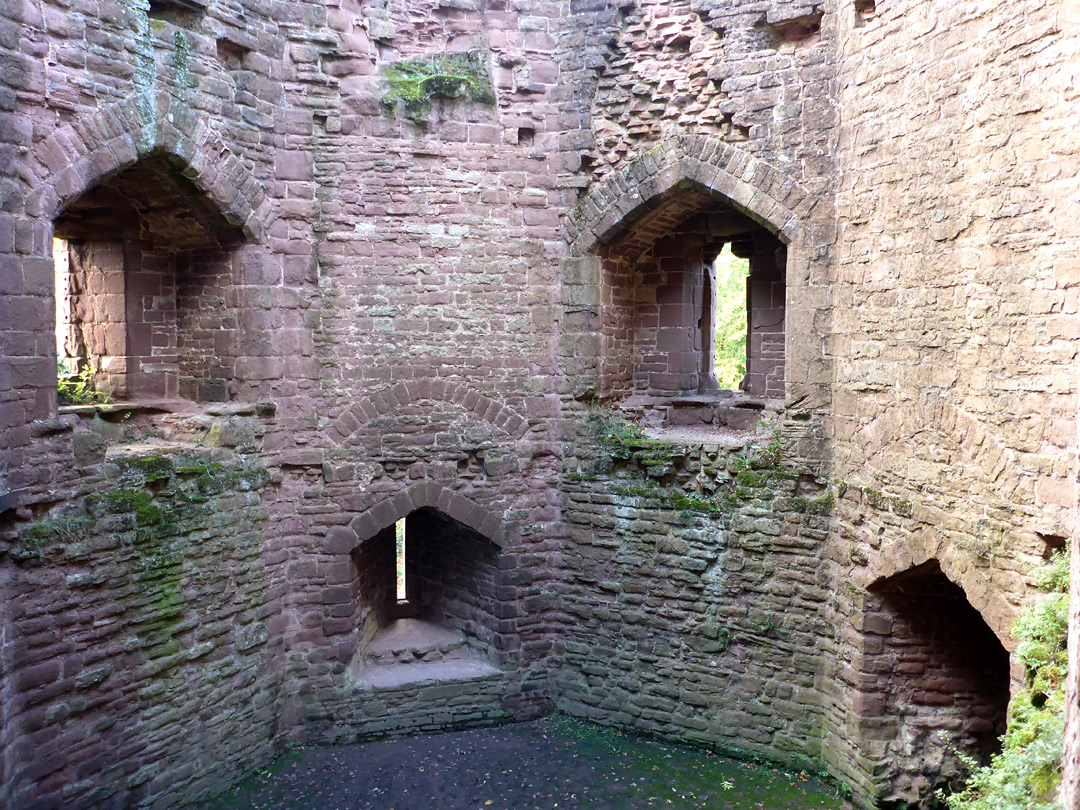 Windows in the southwest tower