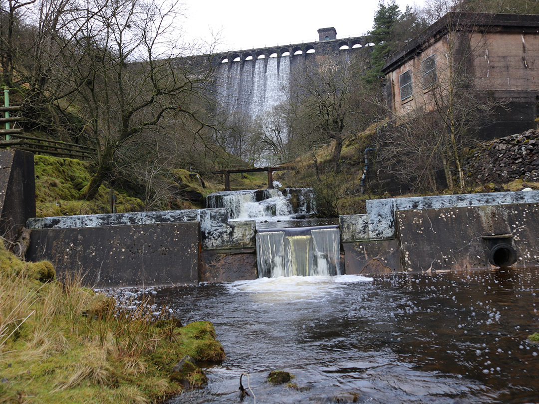 Weirs and a building