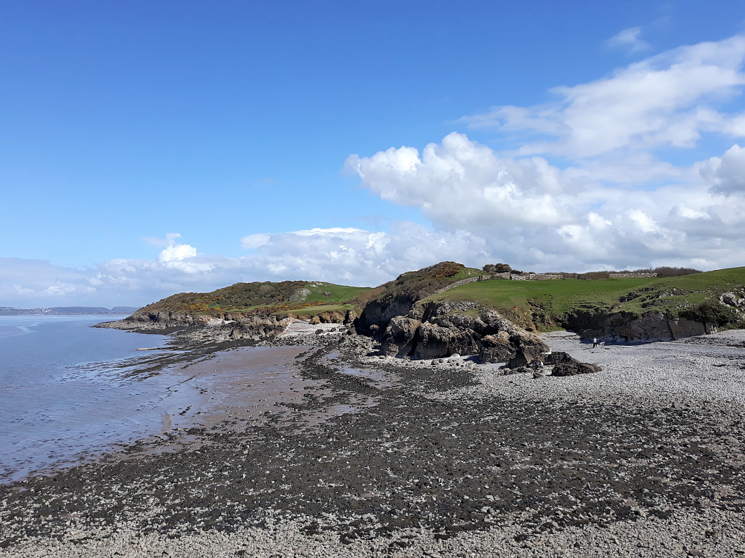 Pebble and mud beach