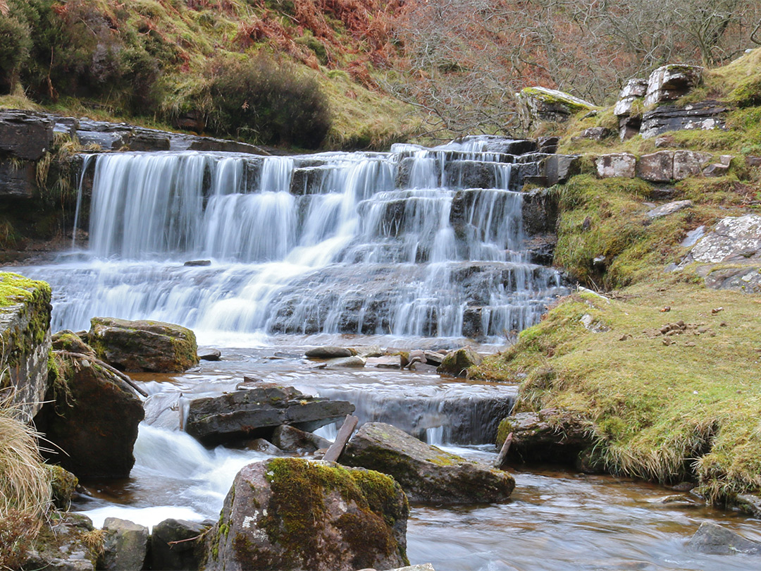 Cascade and boulders