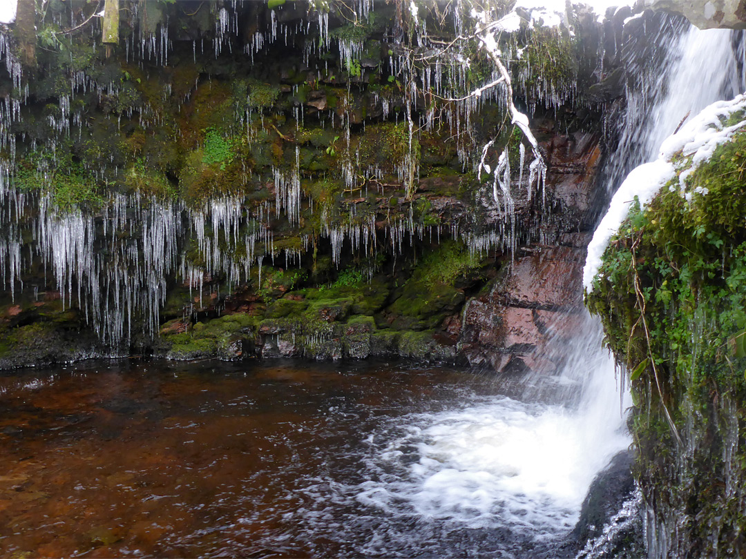 Icicles above a pool