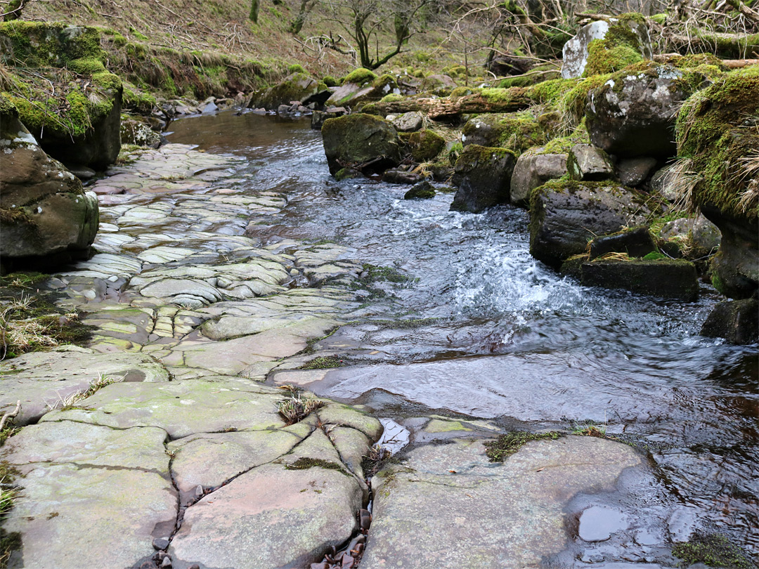 Stream over flat rocks