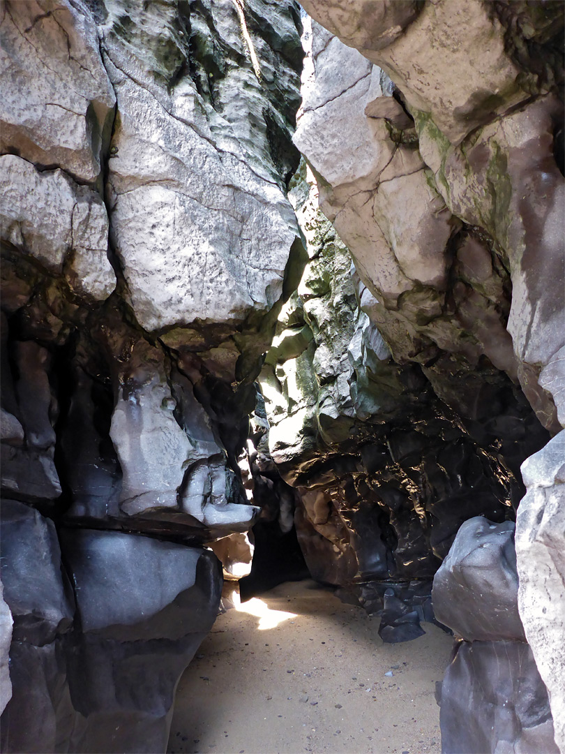 Inside a cave