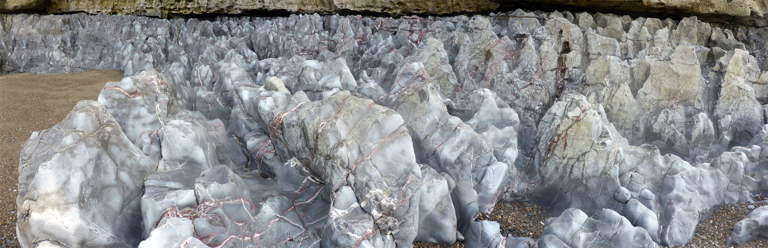 Grey, eroded limestone