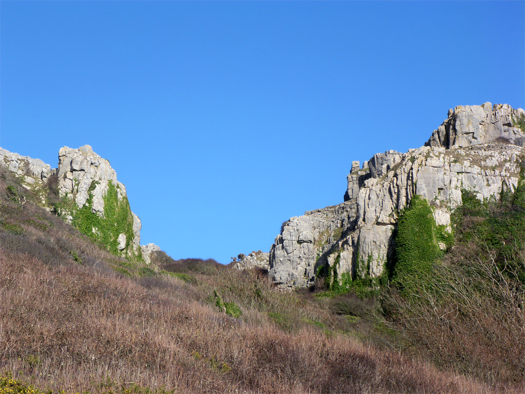 Sheer cliffs