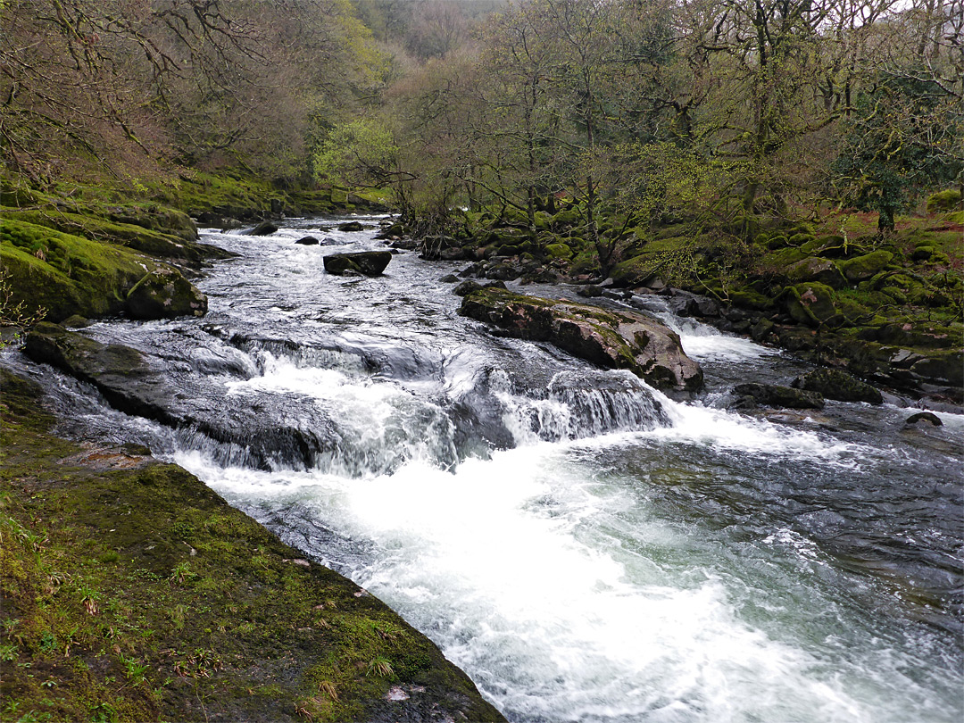 Boulders above a cascade 