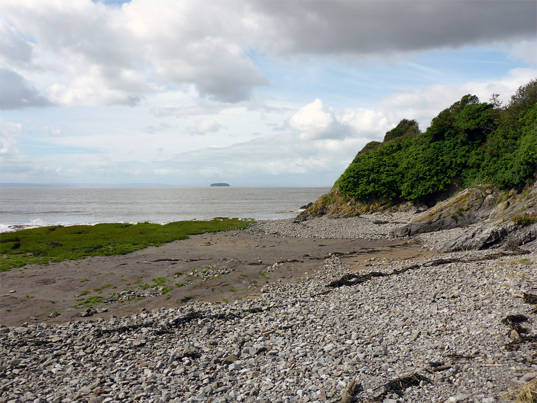 Mud and pebble beach