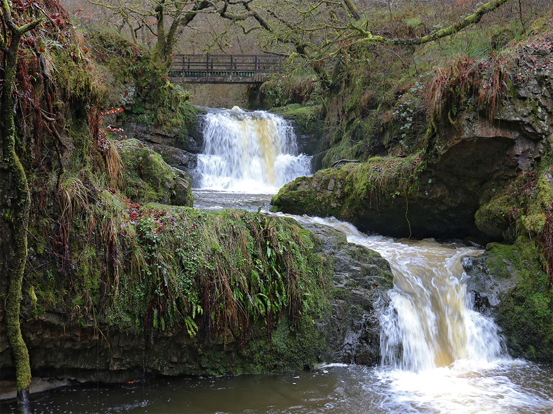 Falls below the footbridge