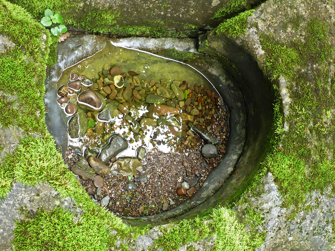 Stones in a pothole