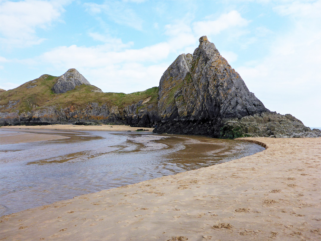 Stream and cliffs