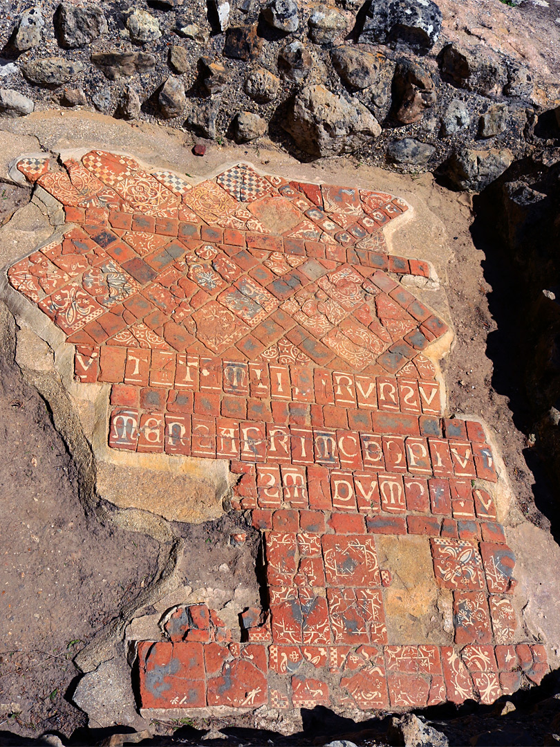 Tiles with inscription