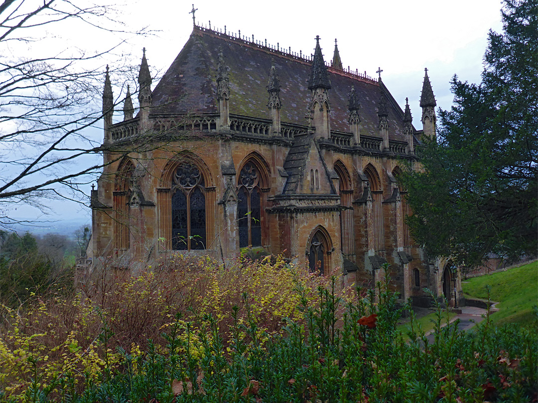 Bushes beside the chapel