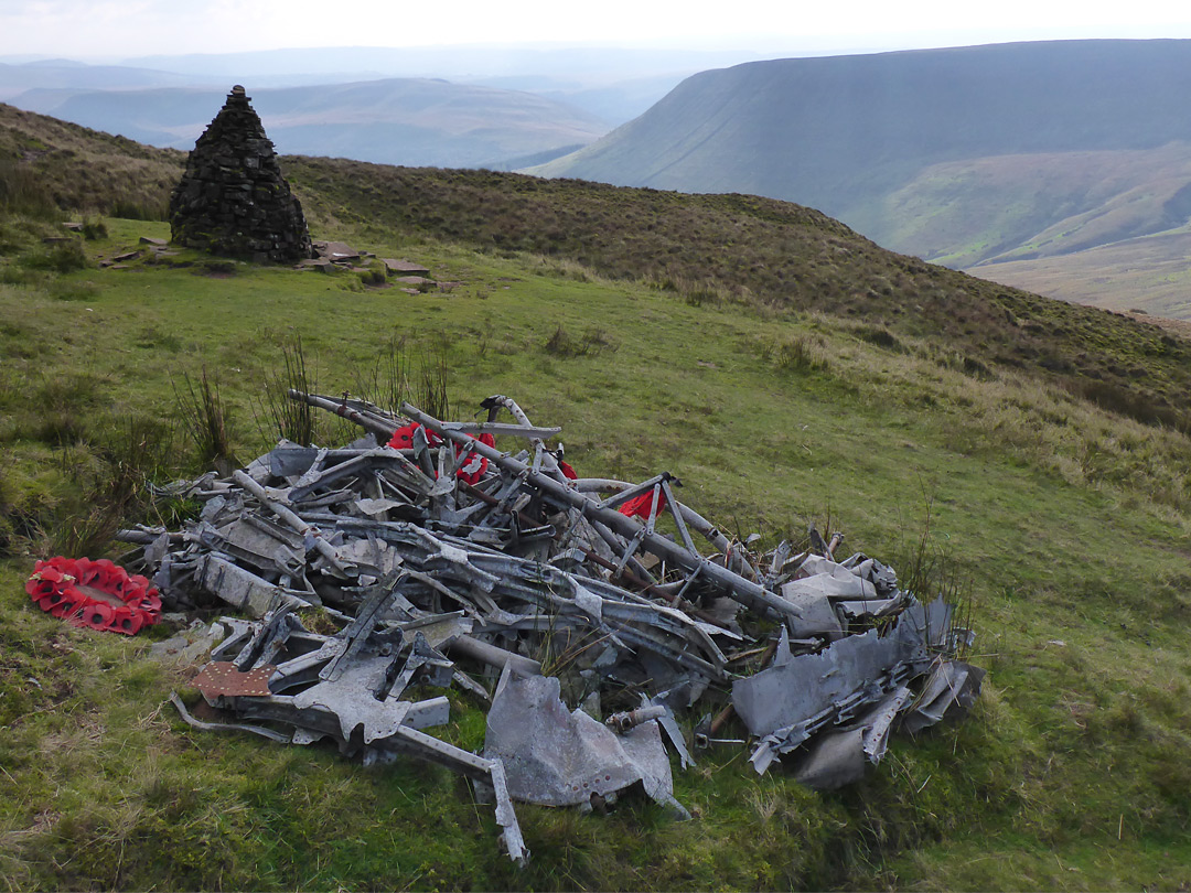 Memorial and debris