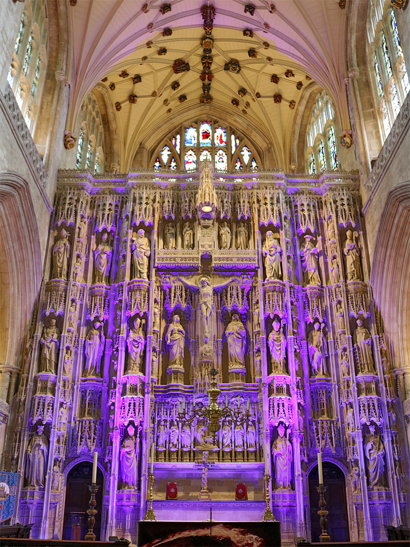 Screen behind the altar