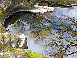 Rock-lined pool