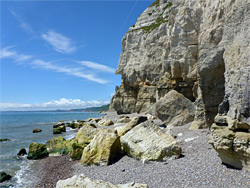 Boulders and cliffs