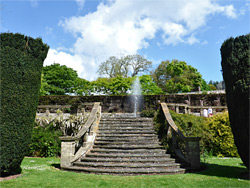 Steps to the lily pond