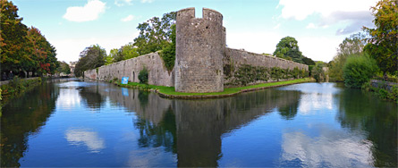 Southern moat, and corner tower