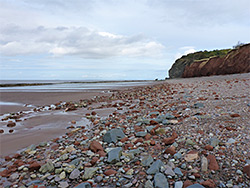 Red and grey pebbles