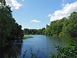 View south along the pond