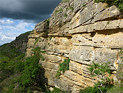 Layered cliff