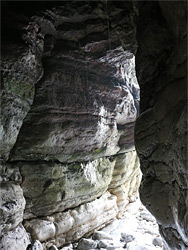 Inside a cave