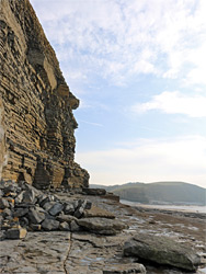 Tall limestone cliffs