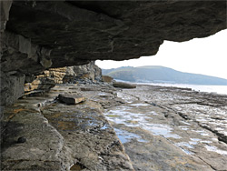 Overhanging cliffs