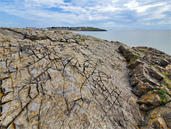 Cracks in limestone