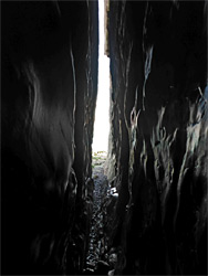 Inside a cave