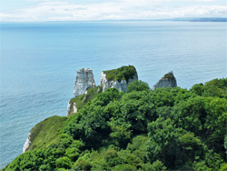 Pinnacles at the edge of the cliffs